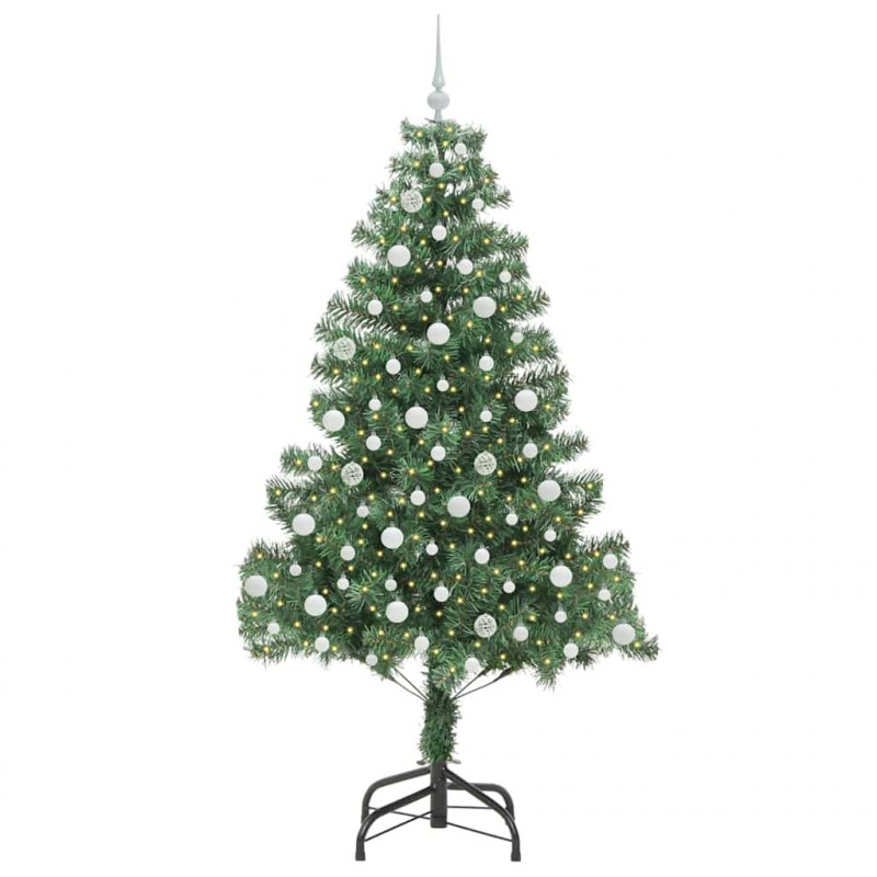 Choinka z 300 diodami LED z podstawą Zielony 210 cm PVC