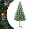 Sztuczna choinka z 300 diodami LED Zielony 180 cm PVC i stal