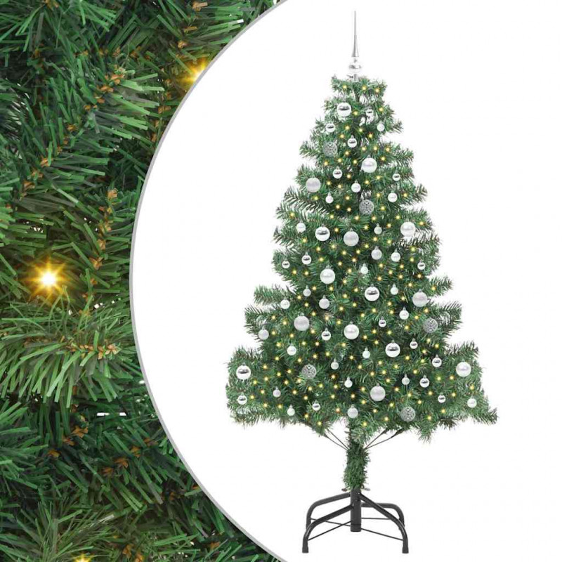 Choinka z 300 diodami LED z podstawą Zielony 210 cm PVC