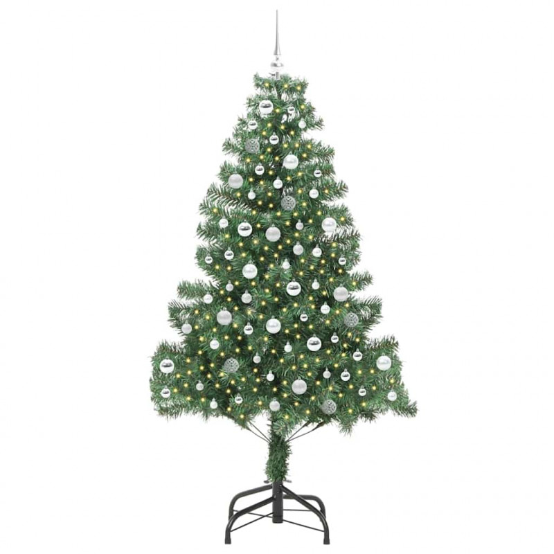Choinka z 300 diodami LED z podstawą Zielony 210 cm PVC