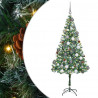 Sztuczna choinka z 300 diodami LED Zielony 180 cm PVC i stal