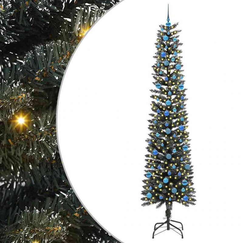 Sztuczna choinka z podstawą Zielony 240 cm PVC, plastik i stal