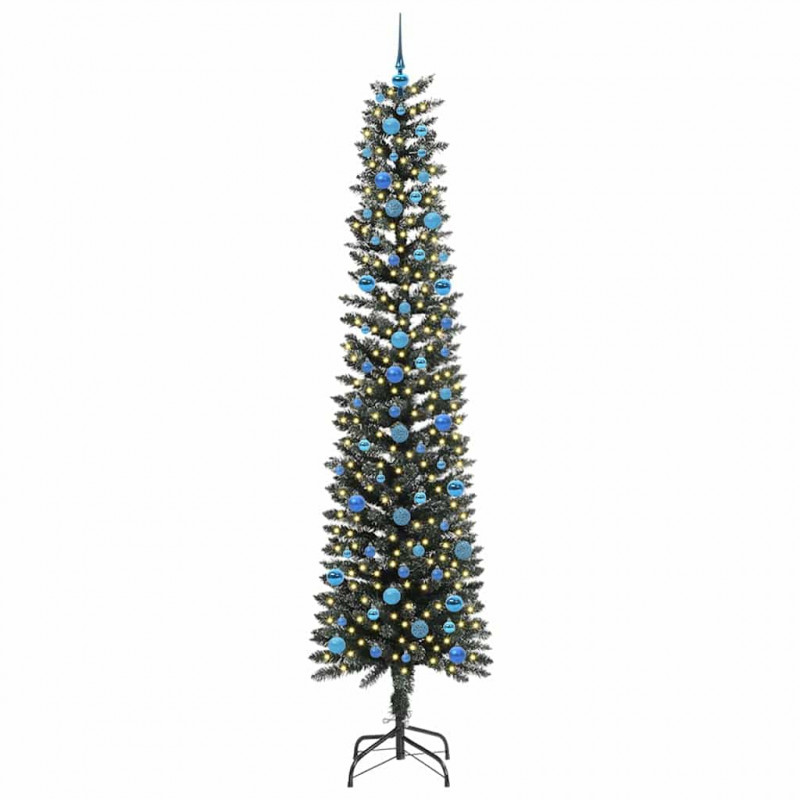 Sztuczna choinka z podstawą Zielony 240 cm PVC, plastik i stal