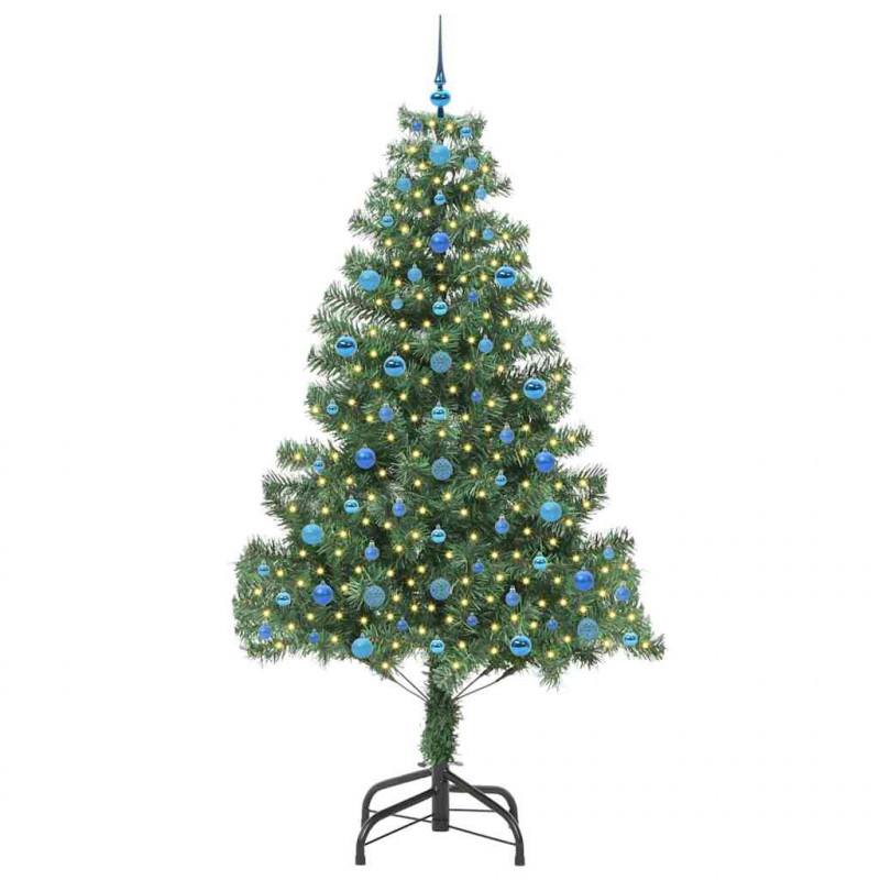 Choinka z 300 diodami LED z podstawą Zielony 210 cm PVC