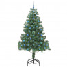 Choinka z 300 diodami LED z podstawą Zielony 210 cm PVC