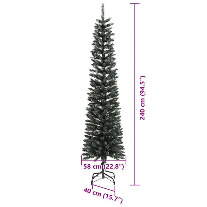 Sztuczna choinka z podstawą Zielony 240 cm PVC, plastik i stal