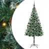 Sztuczna choinka z 300 diodami LED Zielony 180 cm PVC i stal