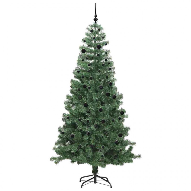 Choinka z 300 diodami LED z podstawą Zielony 240 cm PVC