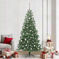 Choinka z 300 diodami LED z podstawą Zielony 240 cm PVC