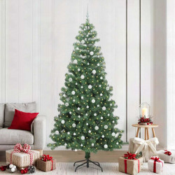 Choinka z 300 diodami LED z podstawą Zielony 240 cm PVC