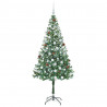 Sztuczna choinka z 300 diodami LED Zielony 180 cm PVC i stal