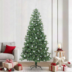 Choinka z 300 diodami LED z podstawą Zielony 240 cm PVC