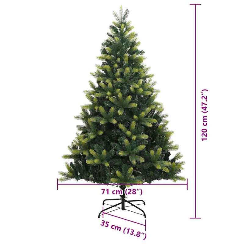 Sztuczna skandynawska choinka z zawiasami 150 LED 120 cm