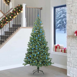 Choinka z 300 diodami LED z podstawą Zielony 240 cm PVC
