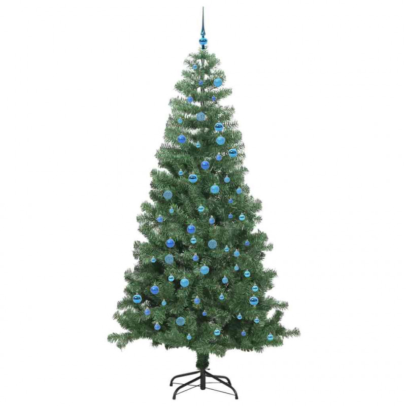 Choinka z 300 diodami LED z podstawą Zielony 240 cm PVC