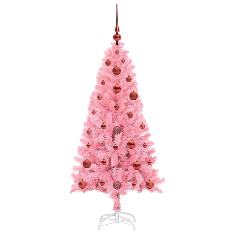 Choinka z 150 diodami LED z podstawą Różowy 120 cm PVC