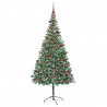 Sztuczna choinka z 300 diodami LED Zielony 210 cm PVC i stal