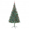 Sztuczna choinka z 300 diodami LED Zielony 210 cm PVC i stal