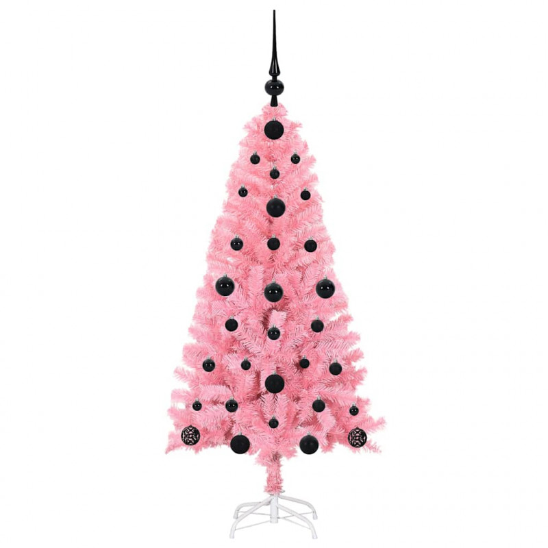 Choinka z 150 diodami LED z podstawą Różowy 120 cm PVC