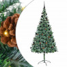 Sztuczna choinka z 300 diodami LED Zielony 210 cm PVC i stal