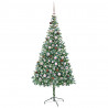 Sztuczna choinka z 300 diodami LED Zielony 210 cm PVC i stal