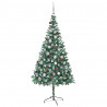 Sztuczna choinka z 300 diodami LED Zielony 210 cm PVC i stal