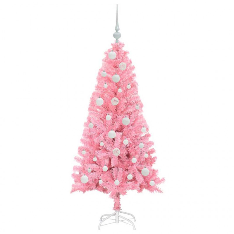 Choinka z 150 diodami LED z podstawą Różowy 120 cm PVC