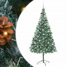 Sztuczna choinka z 300 diodami LED Zielony 210 cm PVC i stal