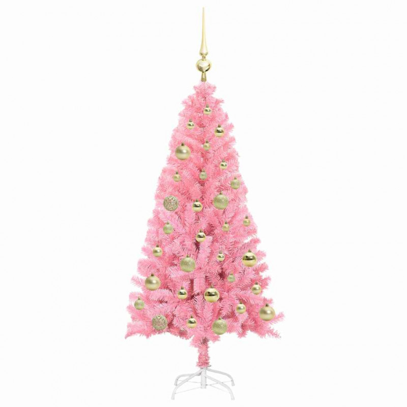Choinka z 150 diodami LED z podstawą Różowy 120 cm PVC
