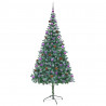 Sztuczna choinka z 300 diodami LED Zielony 210 cm PVC i stal