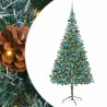 Sztuczna choinka z 300 diodami LED Zielony 210 cm PVC i stal