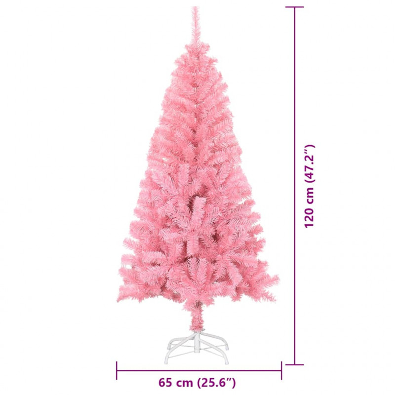 Choinka z 150 diodami LED z podstawą Różowy 120 cm PVC