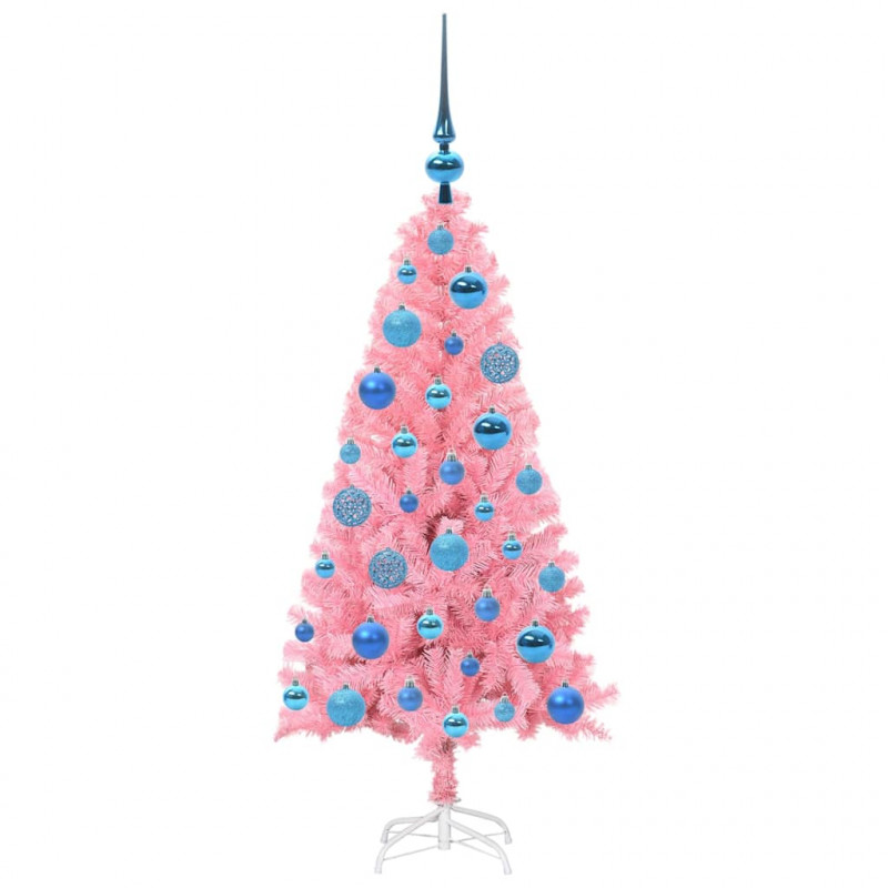 Choinka z 150 diodami LED z podstawą Różowy 120 cm PVC