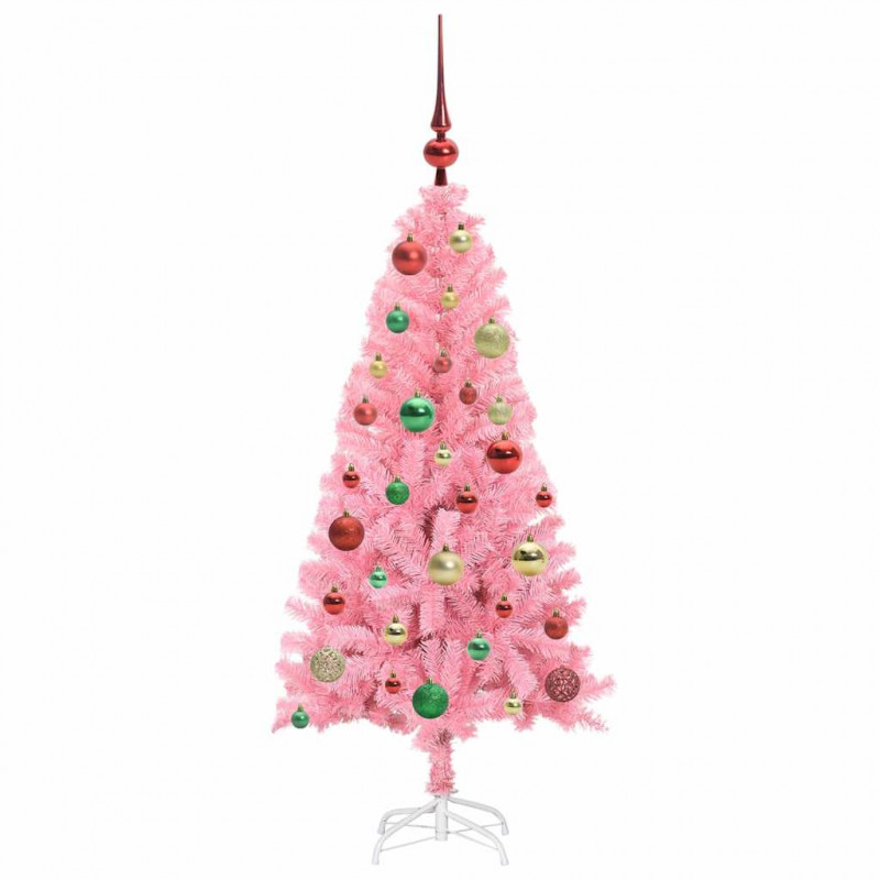 Choinka z 150 diodami LED z podstawą Różowy 120 cm PVC