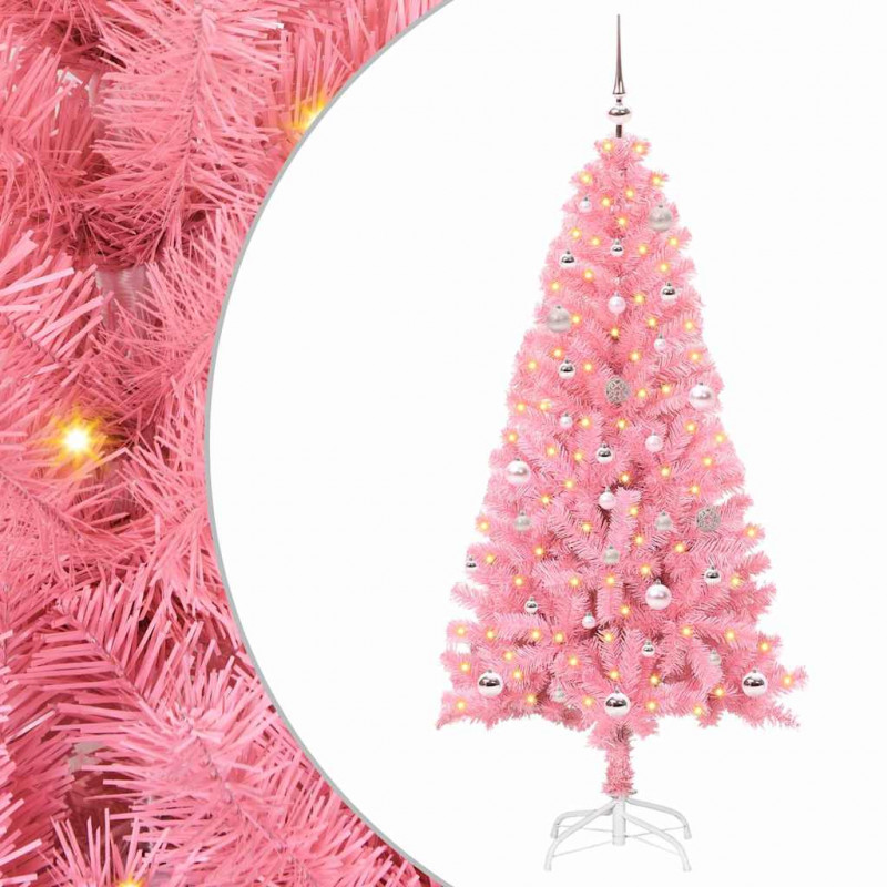 Choinka z 150 diodami LED z podstawą Różowy 150 cm PVC