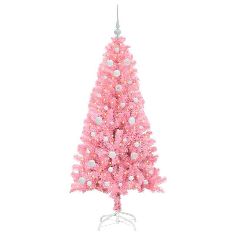 Choinka z 150 diodami LED z podstawą Różowy 150 cm PVC