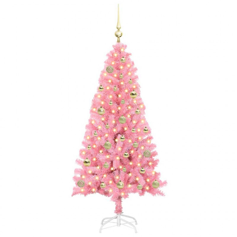 Choinka z 150 diodami LED z podstawą Różowy 150 cm PVC
