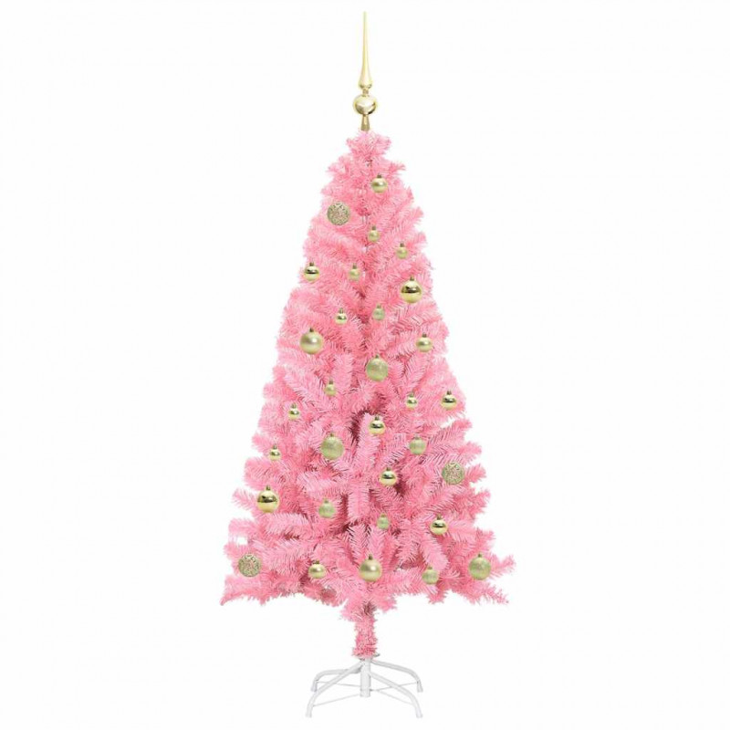 Choinka z 150 diodami LED z podstawą Różowy 150 cm PVC