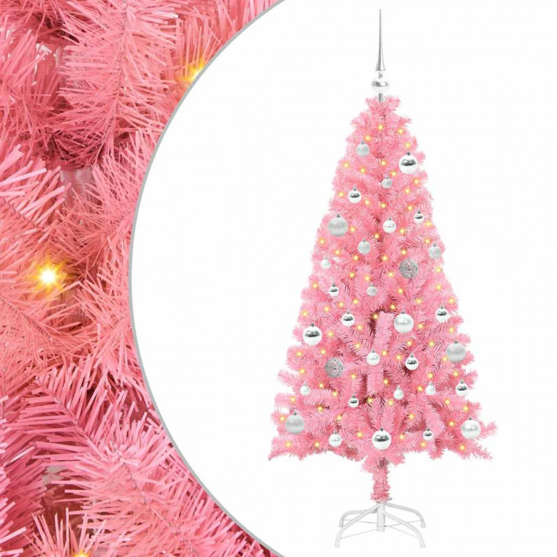 Choinka z 150 diodami LED z podstawą Różowy 150 cm PVC