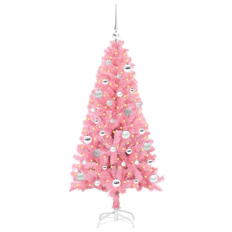 Choinka z 150 diodami LED z podstawą Różowy 150 cm PVC