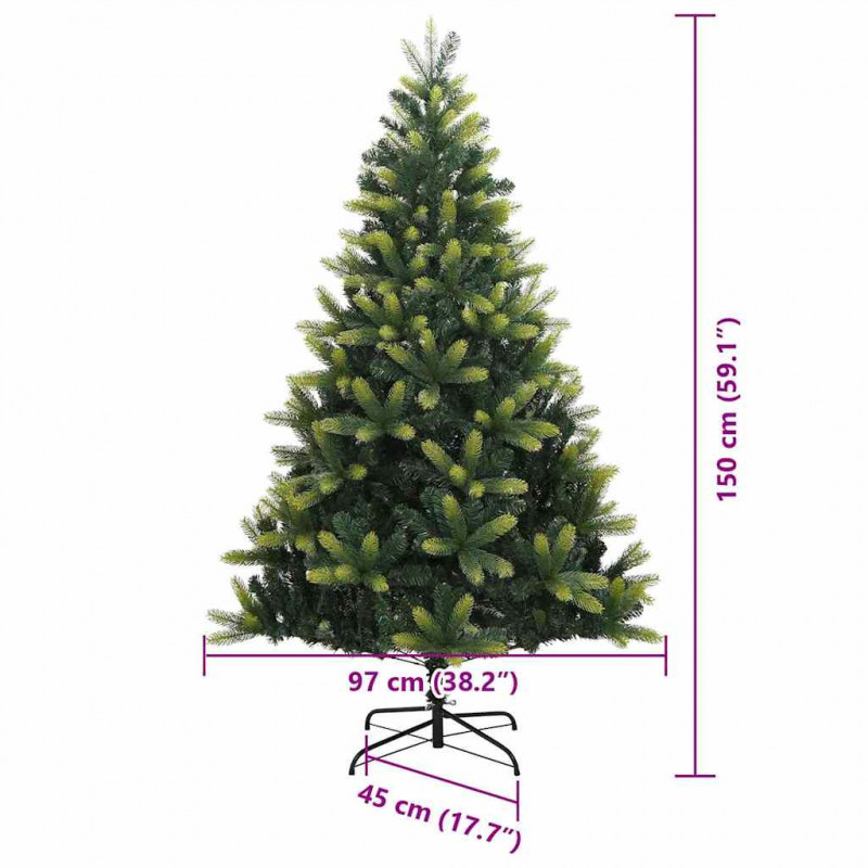Sztuczna skandynawska choinka z zawiasami 150 LED 150 cm