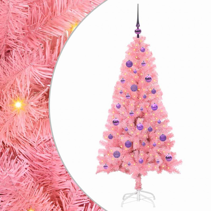 Choinka z 150 diodami LED z podstawą Różowy 150 cm PVC