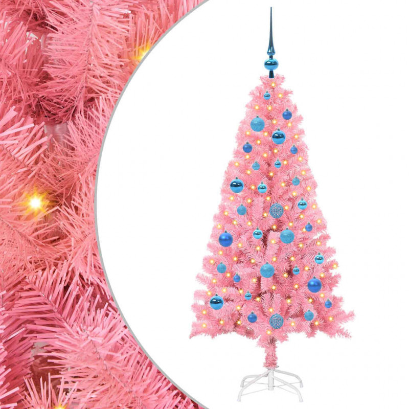 Choinka z 150 diodami LED z podstawą Różowy 150 cm PVC