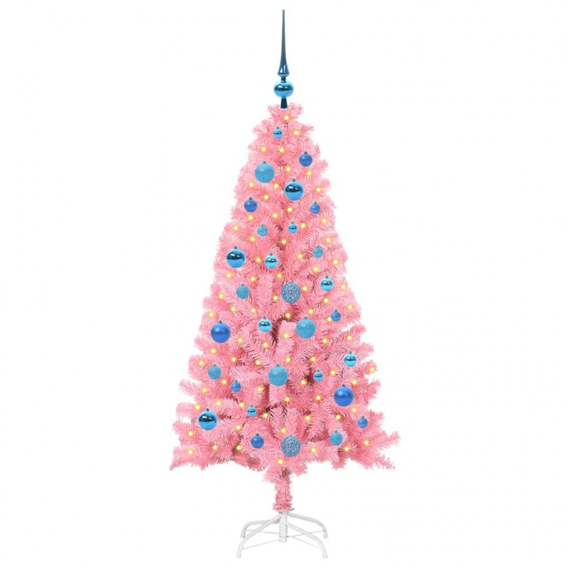 Choinka z 150 diodami LED z podstawą Różowy 150 cm PVC