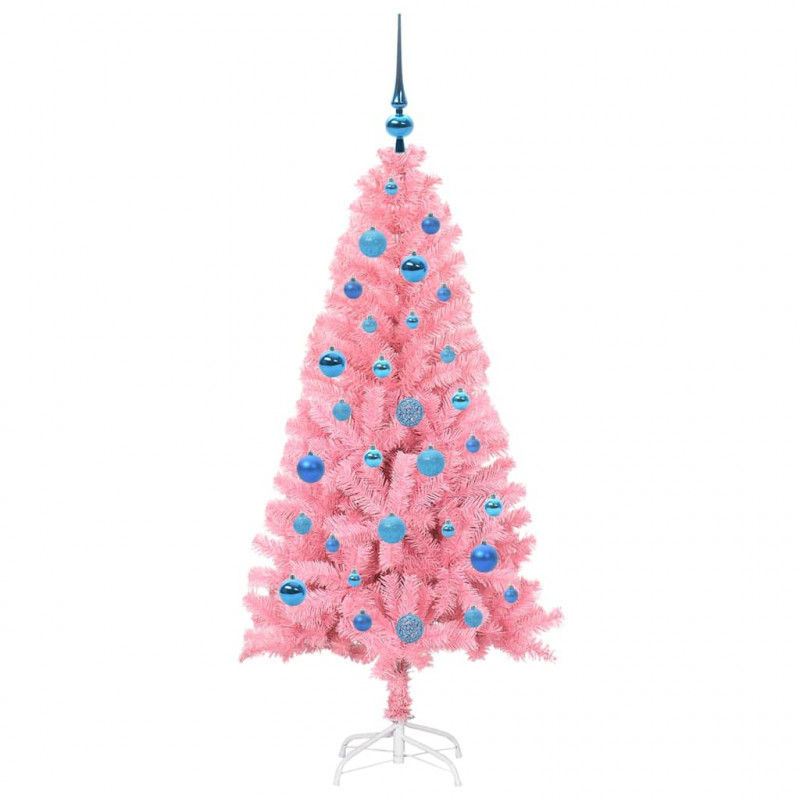 Choinka z 150 diodami LED z podstawą Różowy 150 cm PVC