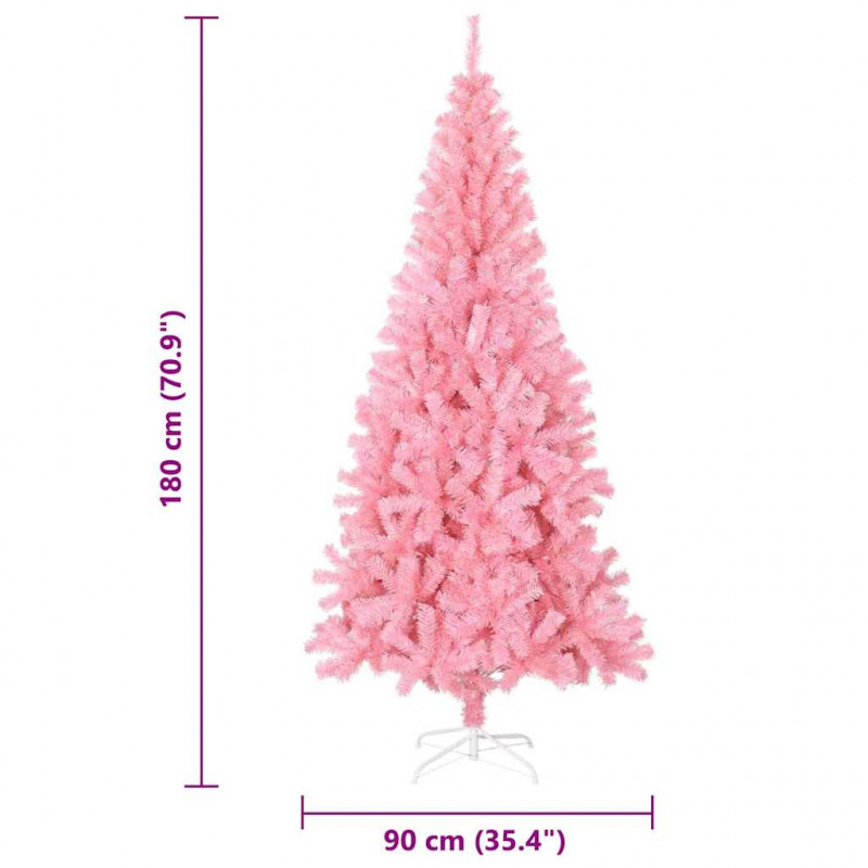 Choinka z 300 diodami LED z podstawą Różowy 180 cm PVC