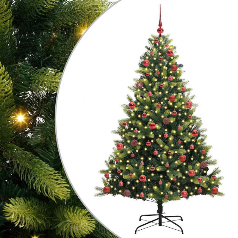 Sztuczna Choinka Składana na Święta 300 LED Zielony 180 cm