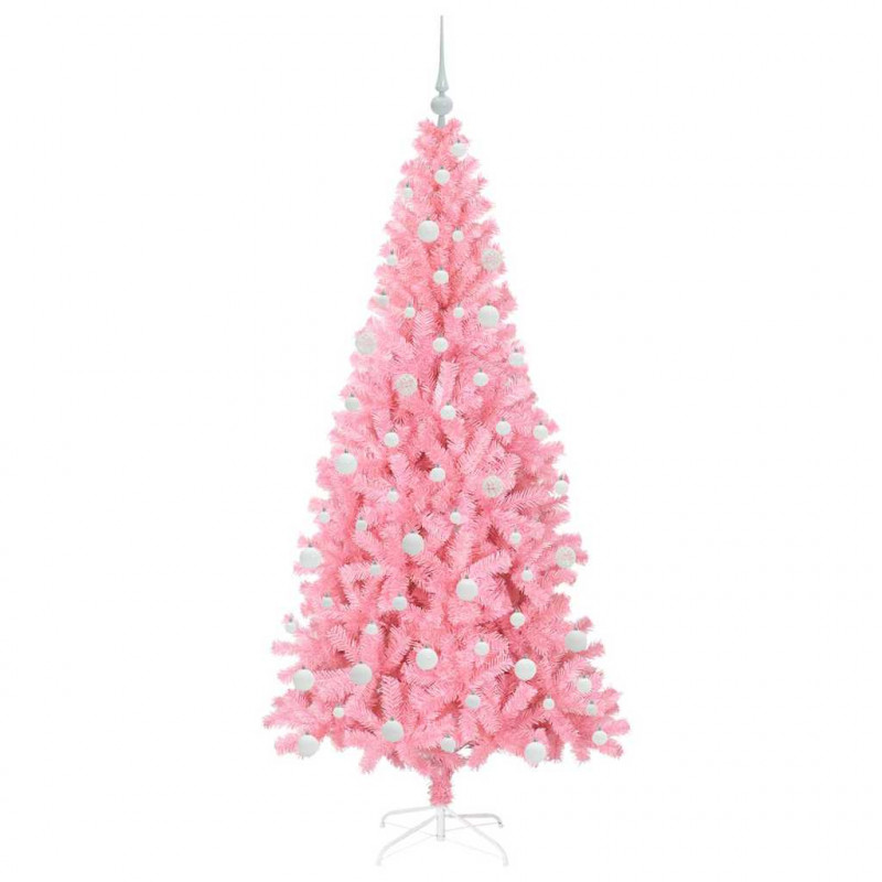 Choinka z 300 diodami LED z podstawą Różowy 180 cm PVC