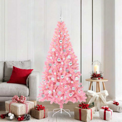 Choinka z 300 diodami LED z podstawą Różowy 180 cm PVC