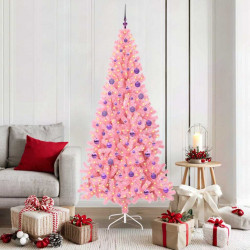 Choinka z 300 diodami LED z podstawą Różowy 180 cm PVC